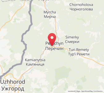 Map of Pérétchyn, Transcarpathia