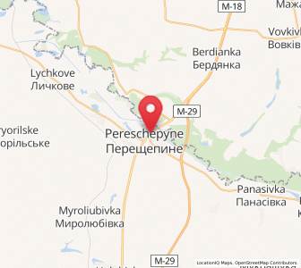 Map of Péréchtchépyné, Dnipropetrovsk