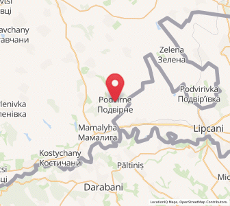 Map of Podvirné, Chernivtsi