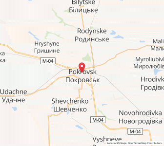 Map of Pokrovsk, Donetsk