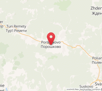 Map of Poroshkovo, Transcarpathia