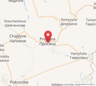 Map of Prossiana, Dnipropetrovsk