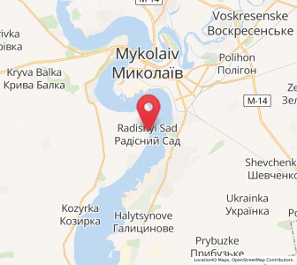 Map of Radisnyï Sad, Mykolaiv