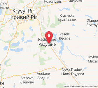 Map of Radouchné, Dnipropetrovsk