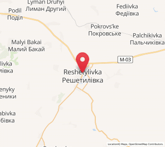 Map of Réchétylivka, Poltava