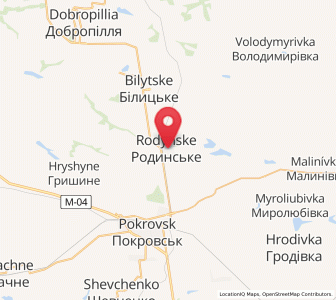 Map of Rodynske, Donetsk