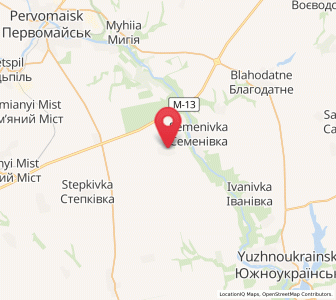 Map of Romanova Balka, Mykolaiv