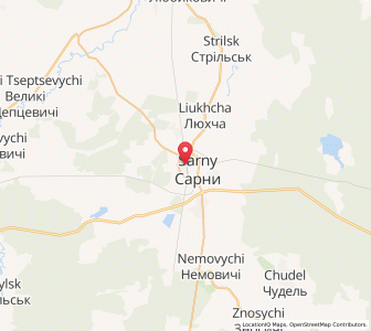 Map of Sarny, Rivne