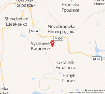 Map of Sélydové, Donetsk