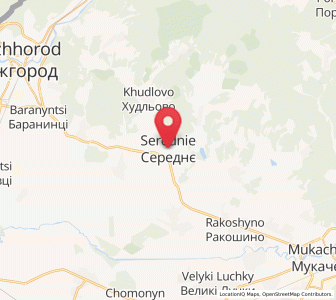 Map of Sérednié, Transcarpathia