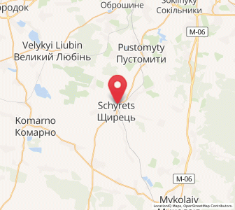 Map of Shchyrets, Lviv