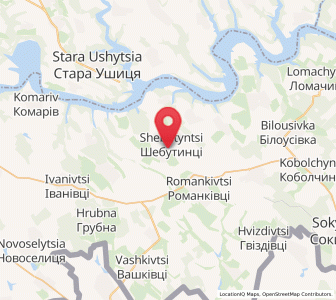Map of Chéboutyntsi, Chernivtsi
