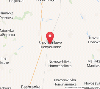 Map of Chevtchenkové, Mykolaiv