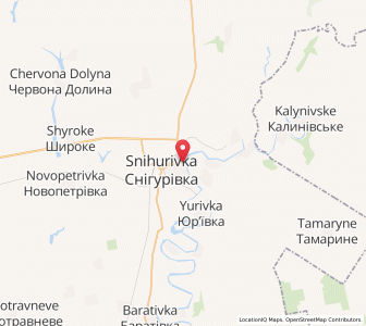 Map of Snihourivka, Mykolaiv