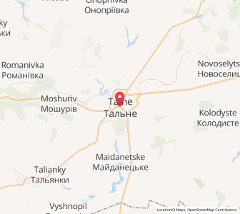 Map of Talné, Cherkasy