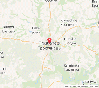 Map of Trostianets, Sumy