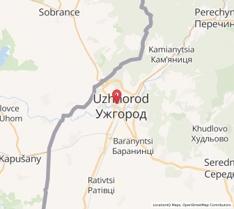 Map of Oujhorod, Transcarpathia