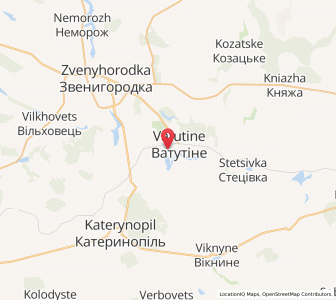 Map of Vatoutiné, Cherkasy