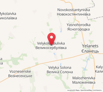 Map of Vélykosserboulivka, Mykolaiv