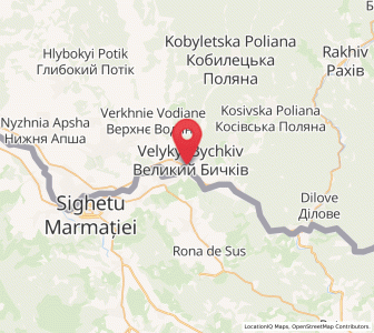 Map of Vélykuï Bytchkiv, Transcarpathia