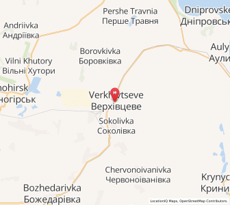 Map of Verkhivtsévé, Dnipropetrovsk