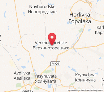Map of Verkhnotoretske, Donetsk
