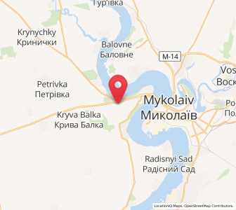 Map of Vesniané, Mykolaiv