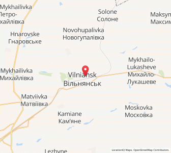 Map of Villniansk, Zaporizhzhia