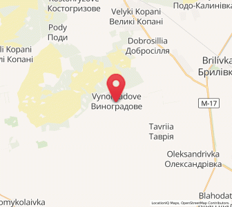 Map of Vynohradove, Kherson