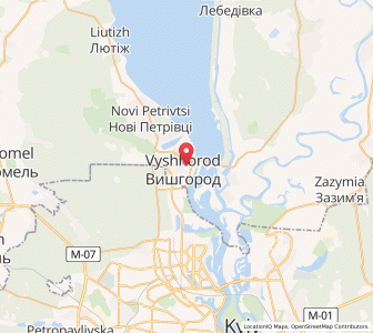 Map of Vychhorod, Kiev