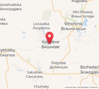 Map of Vychnévé, Dnipropetrovsk