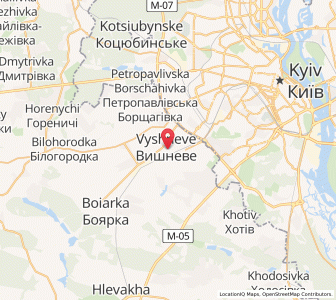 Map of Vychneve, Kiev