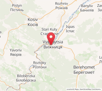 Map of Vyjnytsia, Chernivtsi