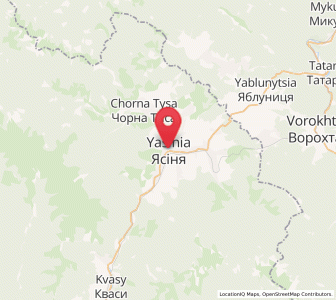 Map of Yasinia, Transcarpathia