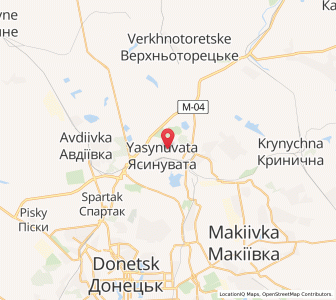Map of Yassynouvata, Donetsk