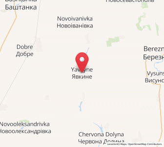 Map of Yavkyné, Mykolaiv