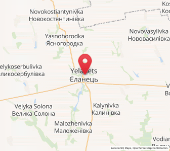 Map of Yélanets, Mykolaiv