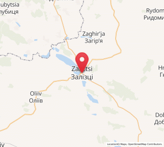 Map of Zaliztsi, Ternopil