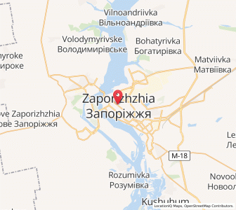 Map of Zaporijjia, Zaporizhzhia