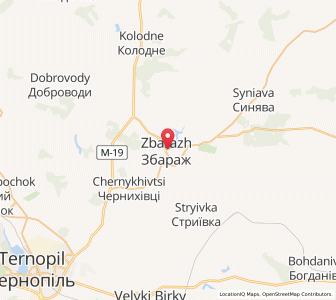 Map of Zbaraj, Ternopil