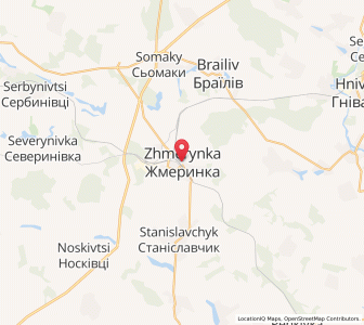 Map of Jmérynka, Vinnytsia