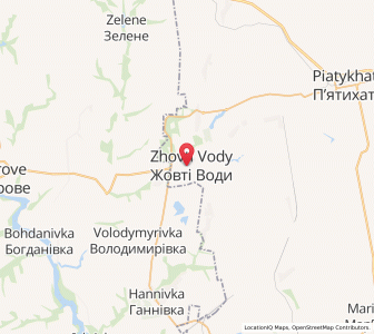 Map of Jovti Vody, Dnipropetrovsk