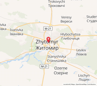 Map of Jytomyr, Zhytomyr