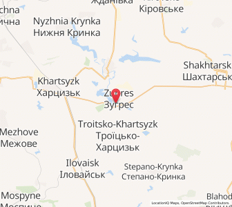 Map of Zouhres, Donetsk