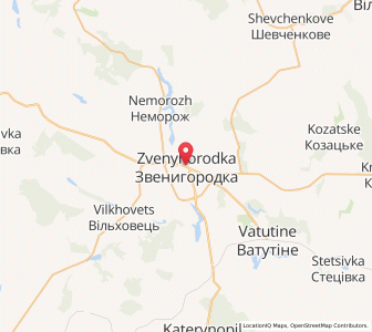 Map of Zvényhorodka, Cherkasy