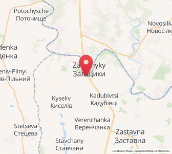 Map of Zvéniatchyn, Chernivtsi