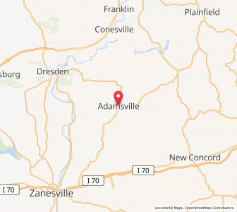 Map of Adamsville, Ohio