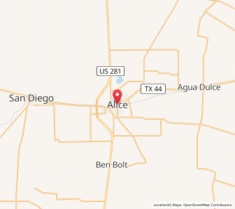 Map of Alice, Texas