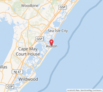 Map of Avalon, New Jersey