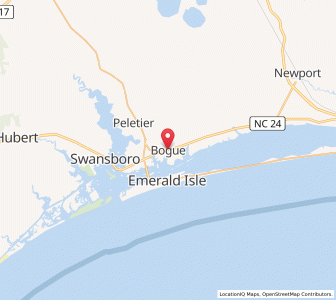 Map of Bogue, North Carolina
